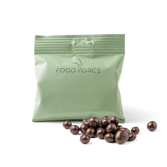 Schwarze Johannisbeere in Zartbitterschokolade 50g