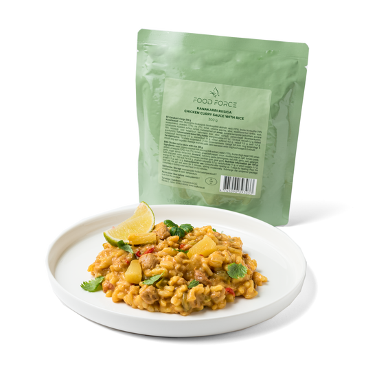 Hähnchen-Curry-Sauce mit Reis 300g
