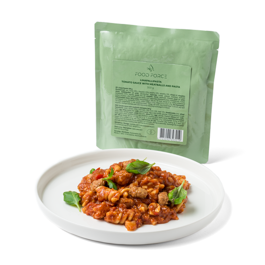 Tomatensauce mit Fleischbällchen und Pasta 300g