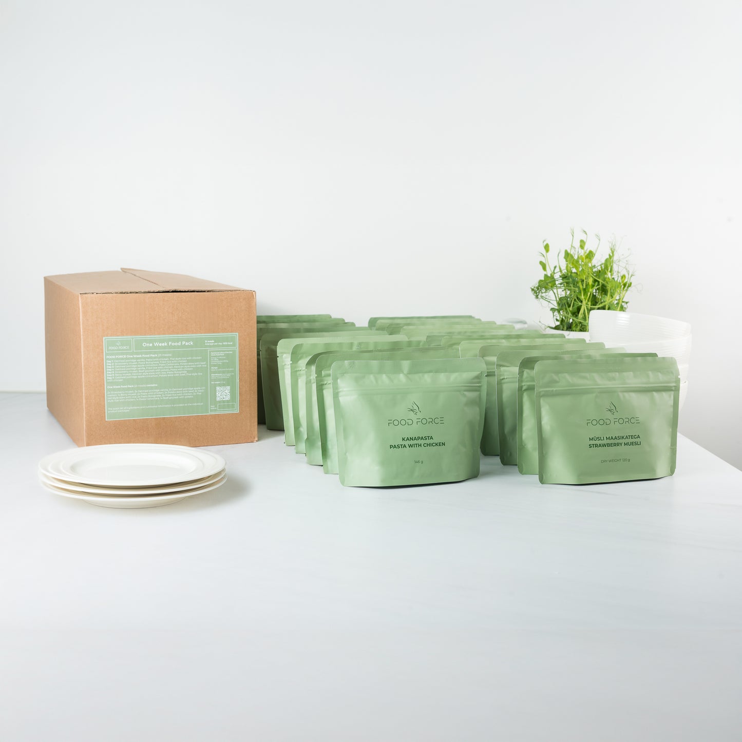 Ein-Wochen-Nahrungspaket (21 Mahlzeiten in einer Box)