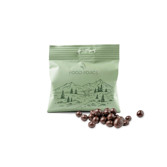 Schwarze Johannisbeere in Zartbitterschokolade 50g