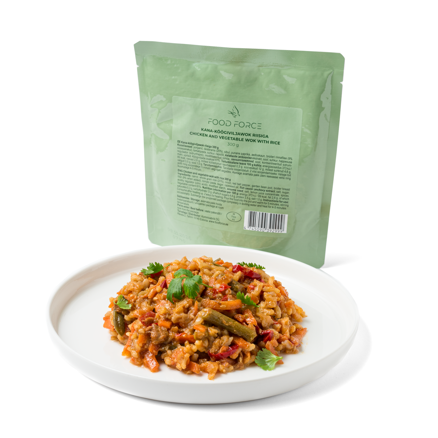 Kana- ja kasviswokki riisillä 300g