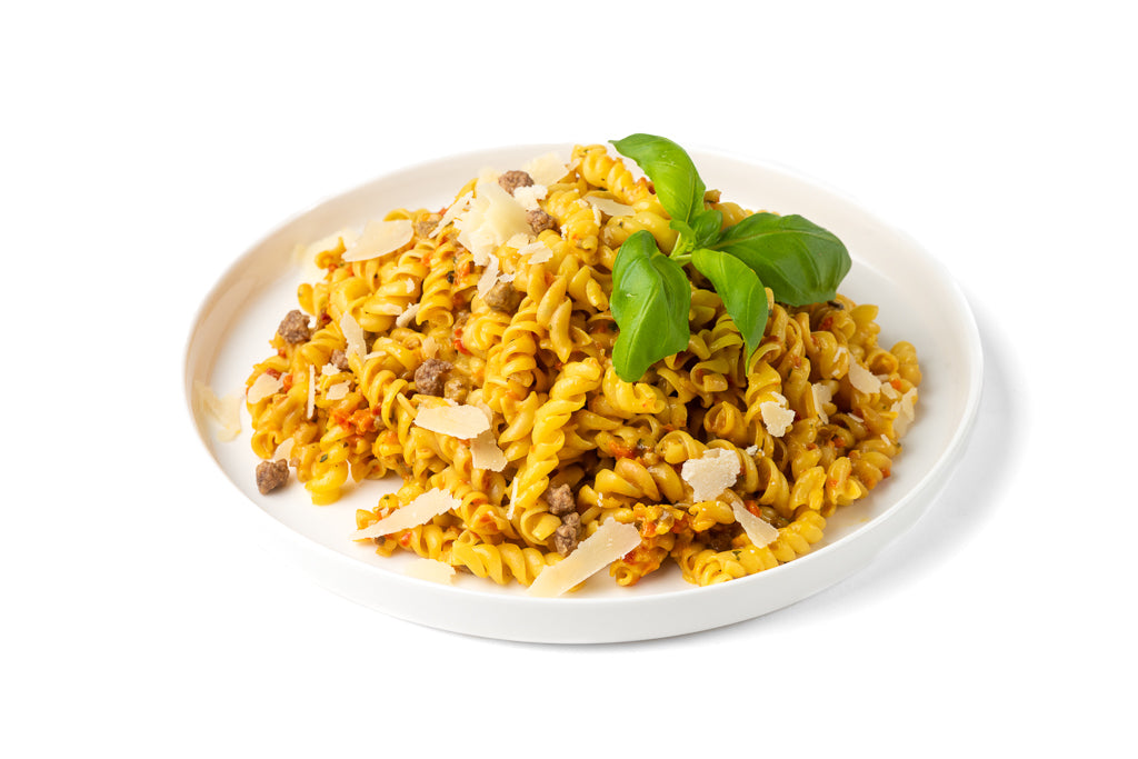 Creamy pasta with beef 150g