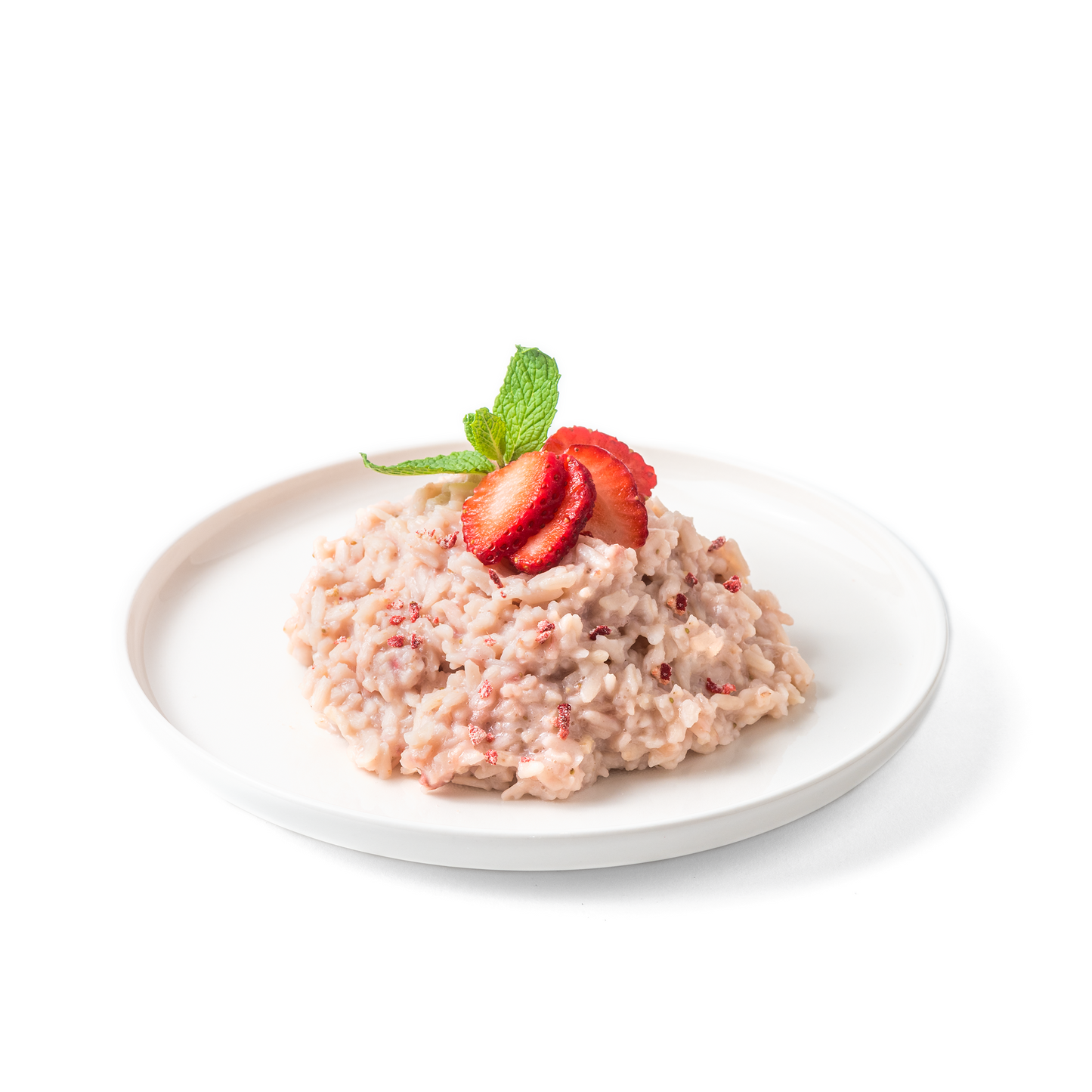 Rice porridge with strawberries